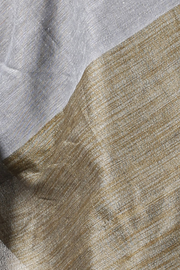 Grey Pure Cotton Kesh Than Hand Loom Saree (5234)